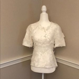 Never worn! White featherlike BCBG MaxAzria top